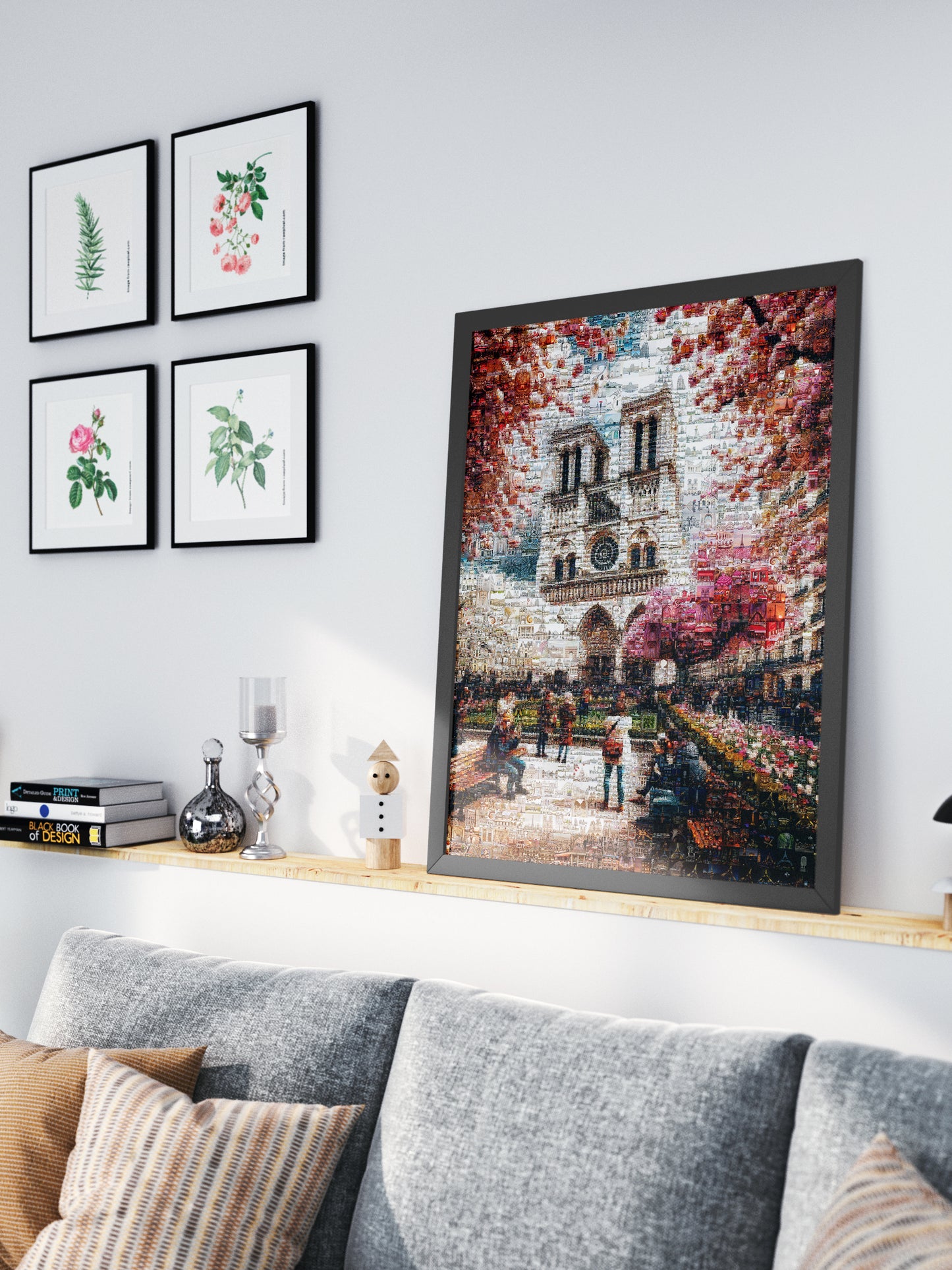 Stunning Mosaic Art of Paris: Captivating Notre Dame & Spring Blooms - Perfect Wall Décor AtelierMosaics