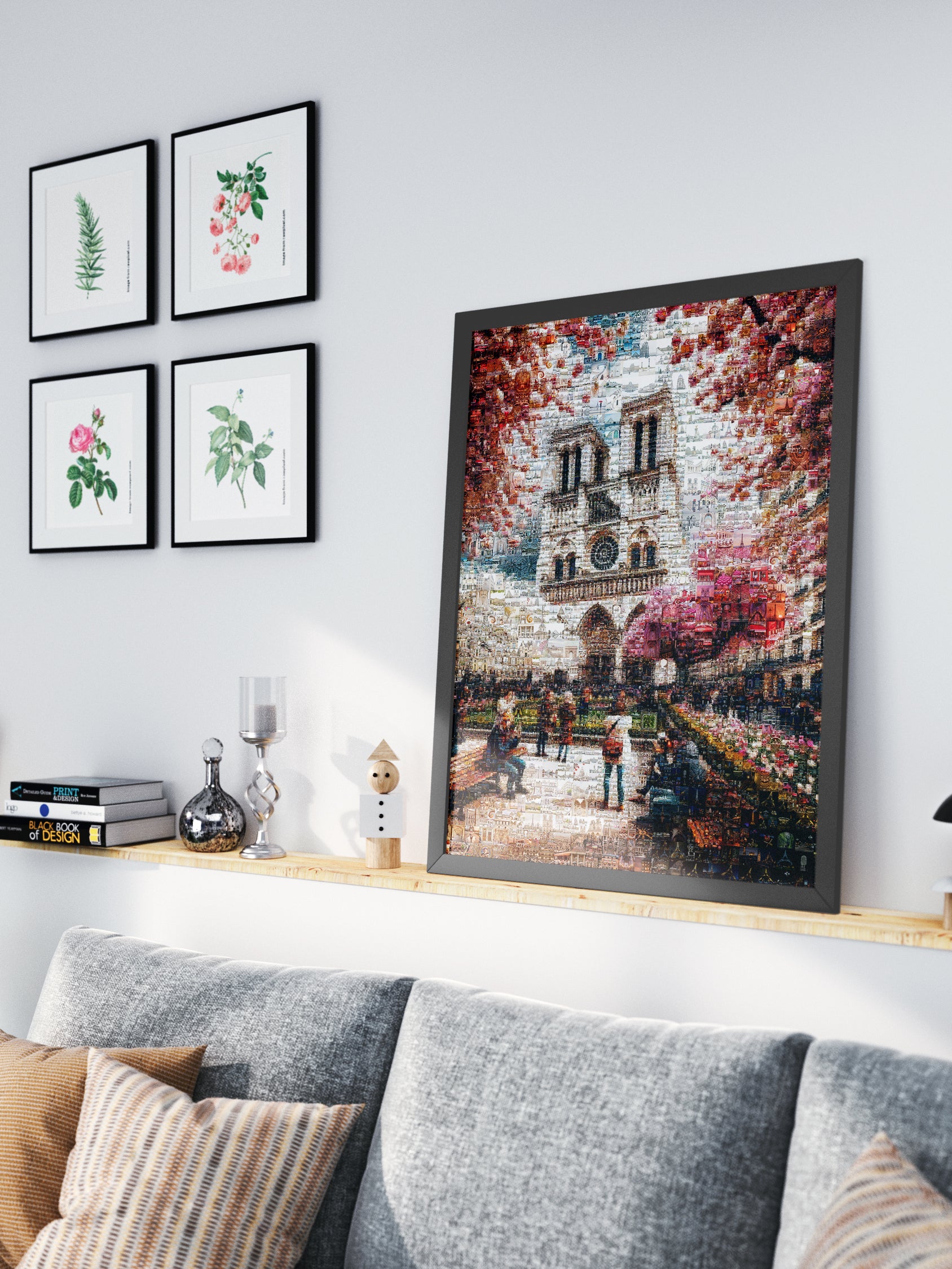 Stunning Mosaic Art of Paris: Captivating Notre Dame & Spring Blooms - Perfect Wall Décor AtelierMosaics