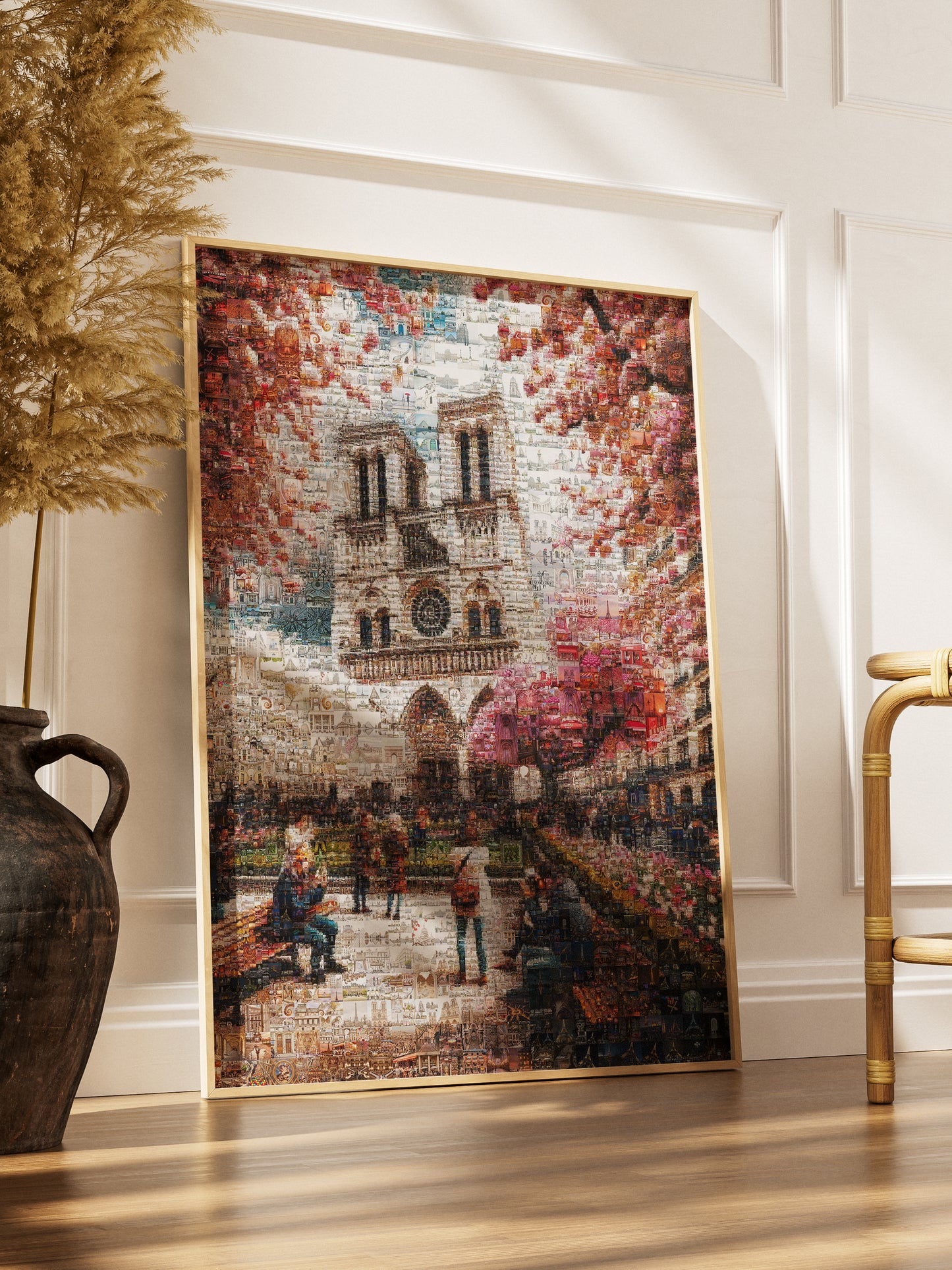 Stunning Mosaic Art of Paris: Captivating Notre Dame & Spring Blooms - Perfect Wall Décor AtelierMosaics