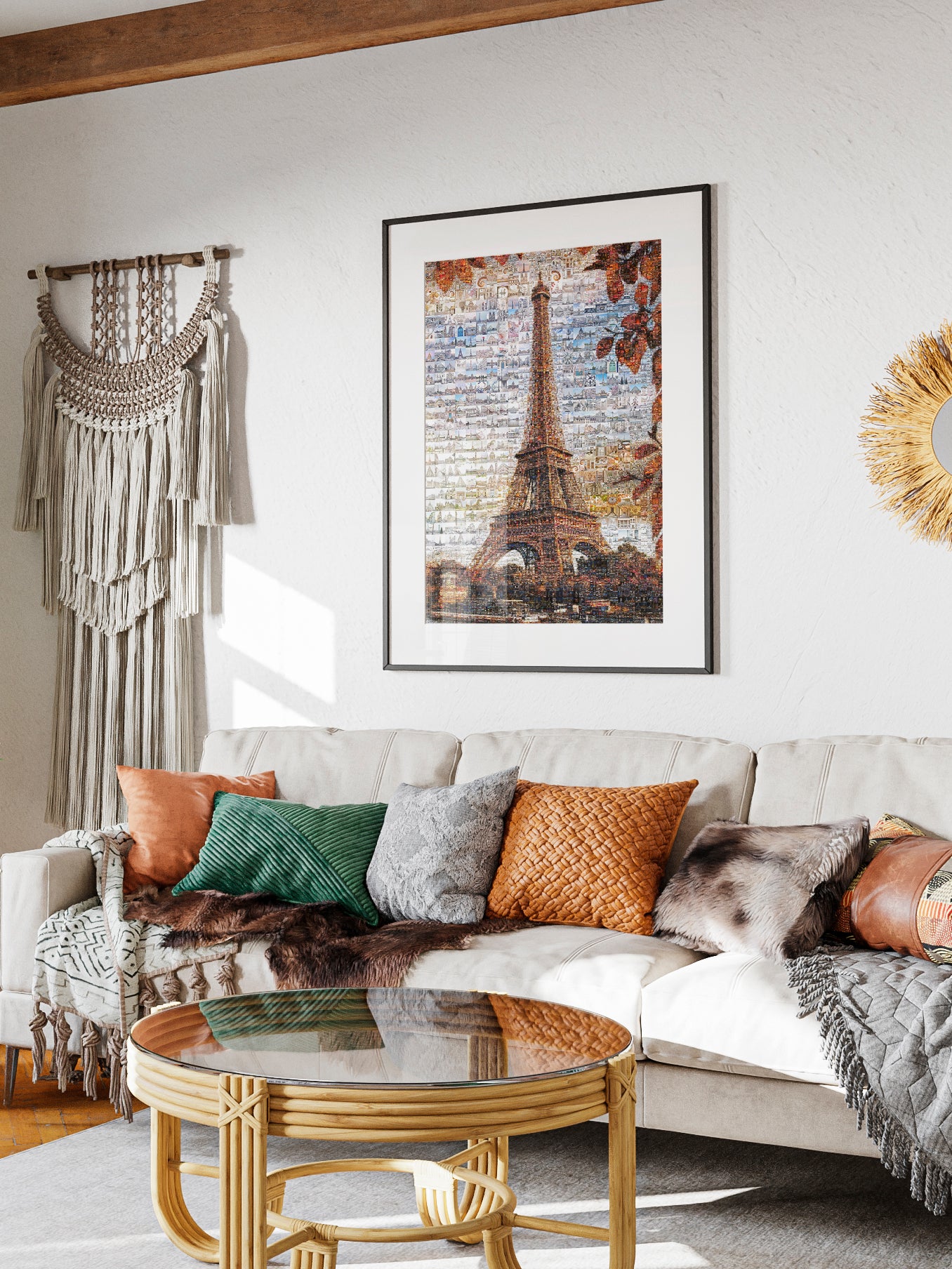 Stunning Paris Mosaic Artwork – Captivating View of the Eiffel Tower and Iconic Landmarks AtelierMosaics