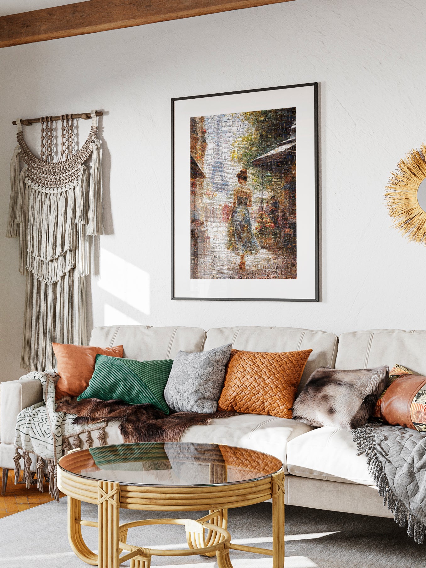 Stunning Paris Mosaic Artwork - Captivating Cityscape of the Eiffel Tower and Charming Streets AtelierMosaics