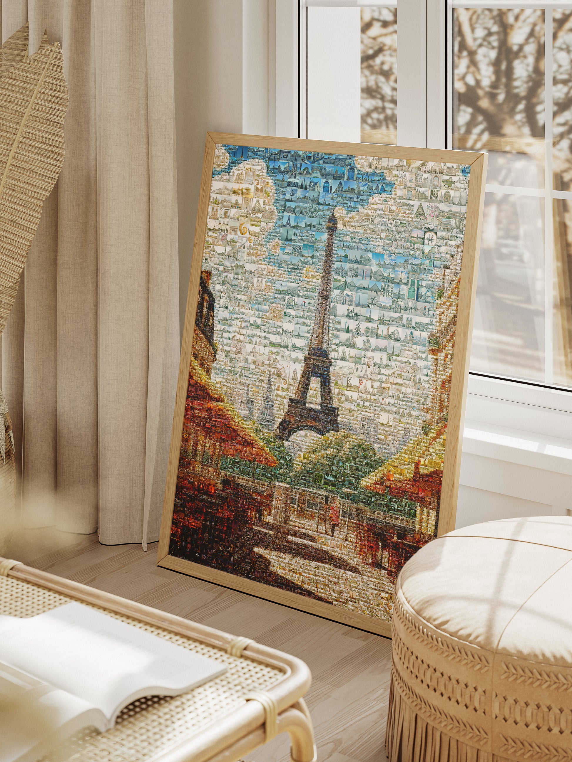 Stunning Paris Mosaic Artwork - Iconic Eiffel Tower & Cityscape - Perfect Wall Decor for Home or Office AtelierMosaics