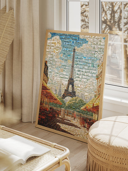 Stunning Paris Mosaic Artwork - Iconic Eiffel Tower & Cityscape - Perfect Wall Decor for Home or Office AtelierMosaics
