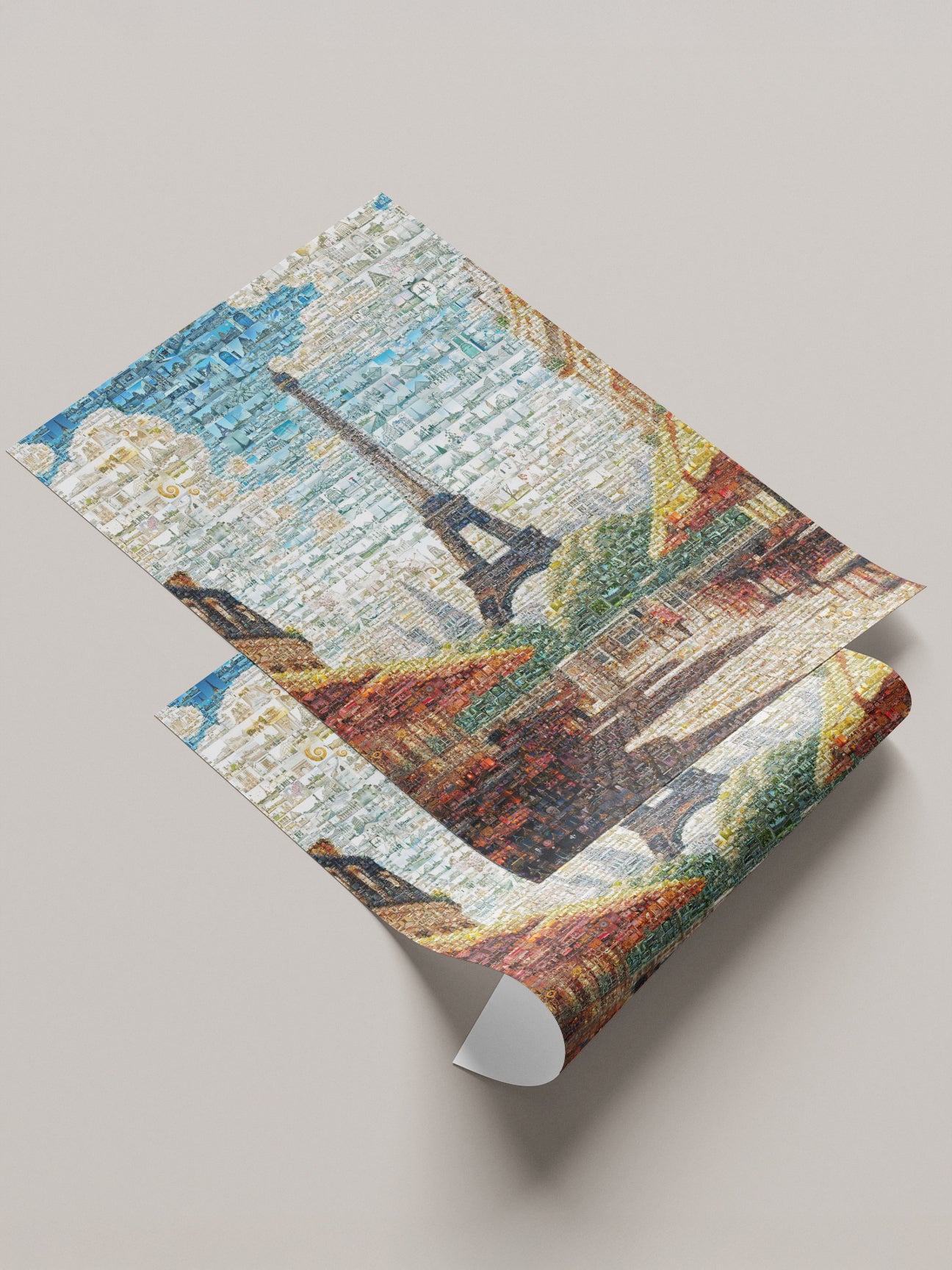 Stunning Paris Mosaic Artwork - Iconic Eiffel Tower & Cityscape - Perfect Wall Decor for Home or Office AtelierMosaics