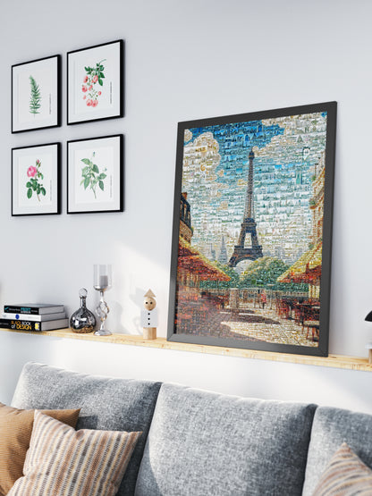 Stunning Paris Mosaic Artwork - Iconic Eiffel Tower & Cityscape - Perfect Wall Decor for Home or Office AtelierMosaics