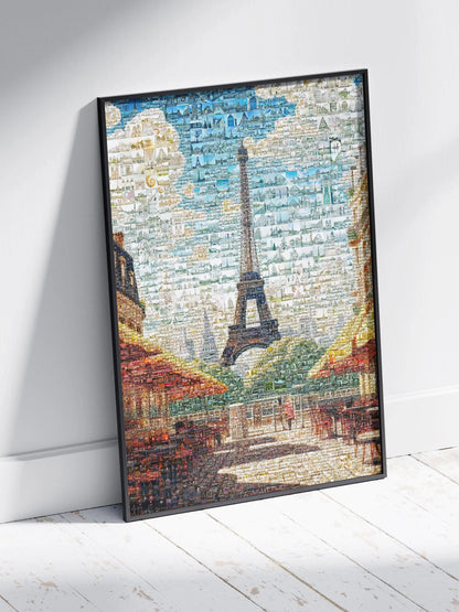Stunning Paris Mosaic Artwork - Iconic Eiffel Tower & Cityscape - Perfect Wall Decor for Home or Office AtelierMosaics