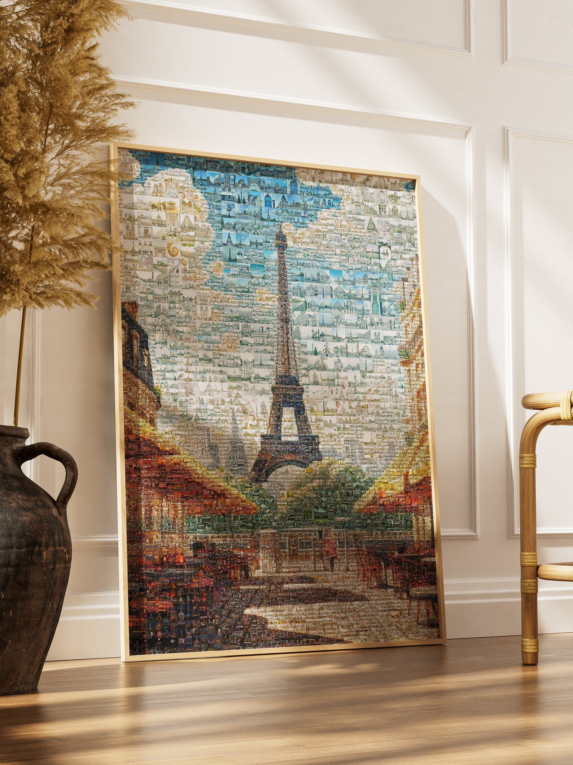 Stunning Paris Mosaic Artwork - Iconic Eiffel Tower & Cityscape - Perfect Wall Decor for Home or Office AtelierMosaics