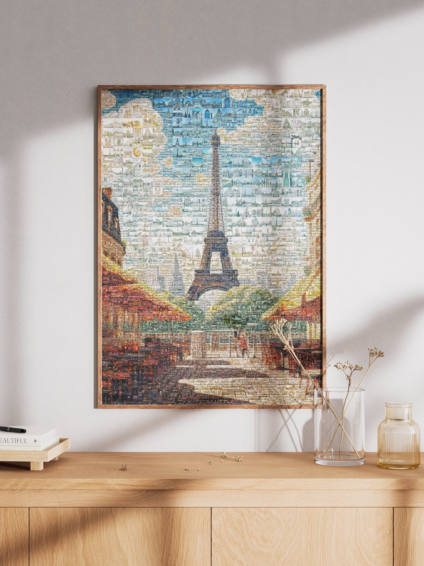 Stunning Paris Mosaic Artwork - Iconic Eiffel Tower & Cityscape - Perfect Wall Decor for Home or Office AtelierMosaics