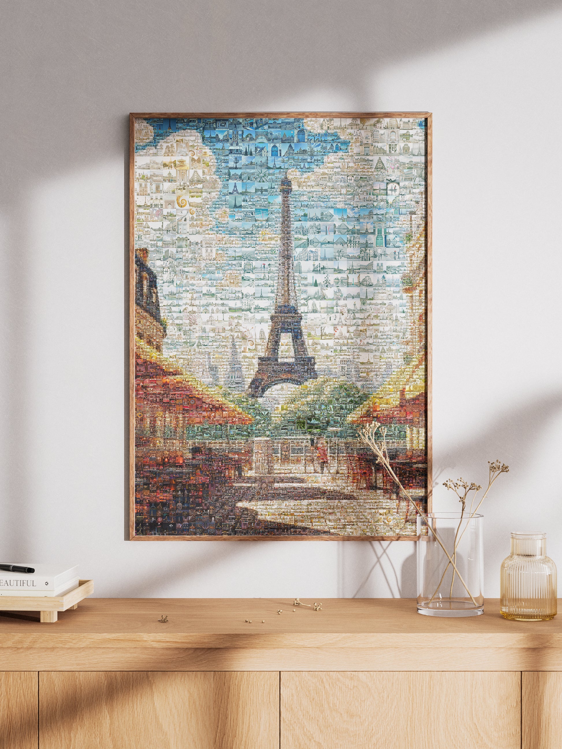 Stunning Paris Mosaic Artwork - Iconic Eiffel Tower & Cityscape - Perfect Wall Decor for Home or Office AtelierMosaics