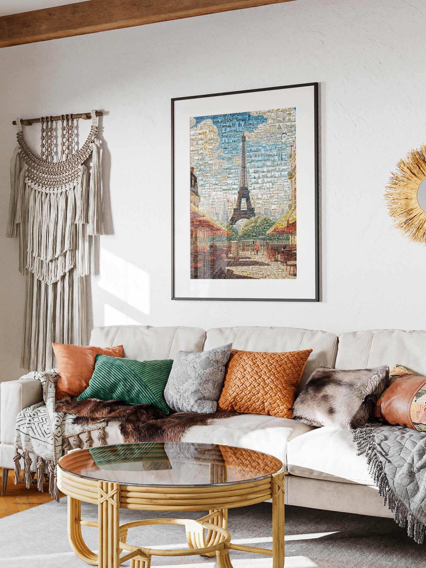 Stunning Paris Mosaic Artwork - Iconic Eiffel Tower & Cityscape - Perfect Wall Decor for Home or Office AtelierMosaics