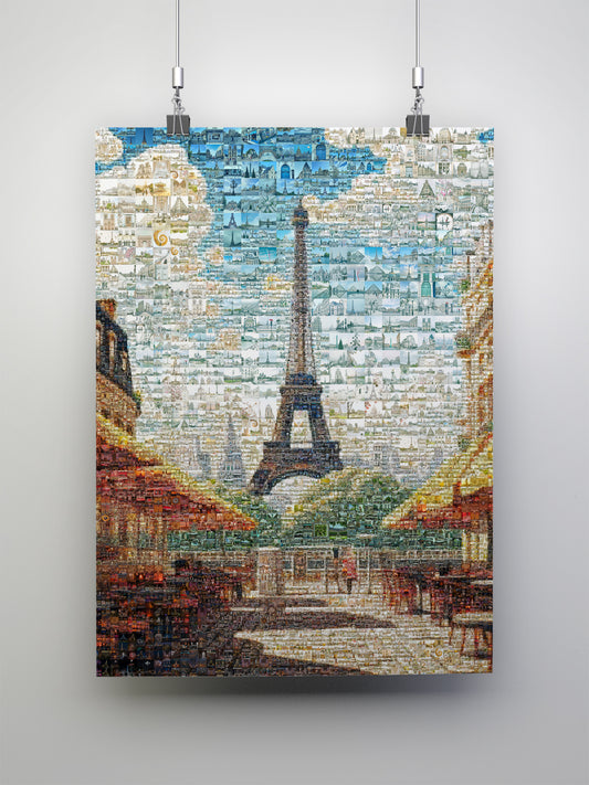 Stunning Paris Mosaic Artwork - Iconic Eiffel Tower & Cityscape - Perfect Wall Decor for Home or Office AtelierMosaics