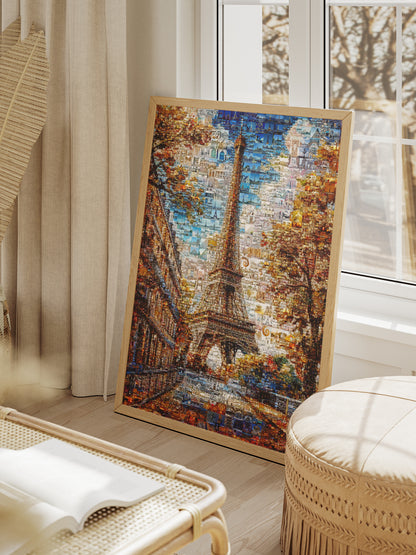 Stunning Paris Mosaic Artwork - Eiffel Tower Collage Print for Home or Office Decor AtelierMosaics