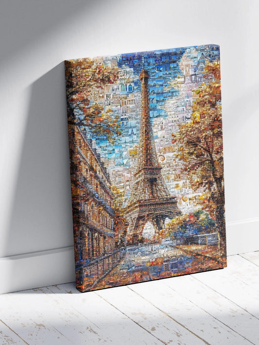 Stunning Paris Mosaic Artwork - Eiffel Tower Collage Print for Home or Office Decor AtelierMosaics