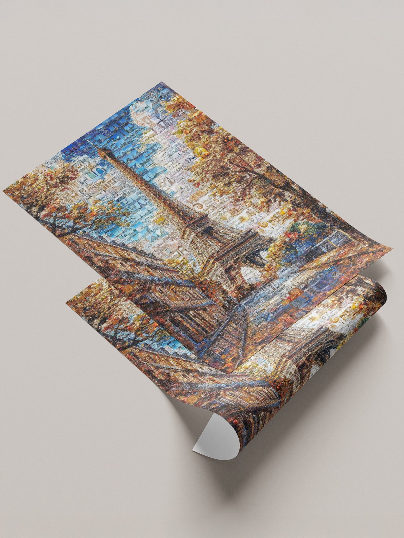 Stunning Paris Mosaic Artwork - Eiffel Tower Collage Print for Home or Office Decor AtelierMosaics