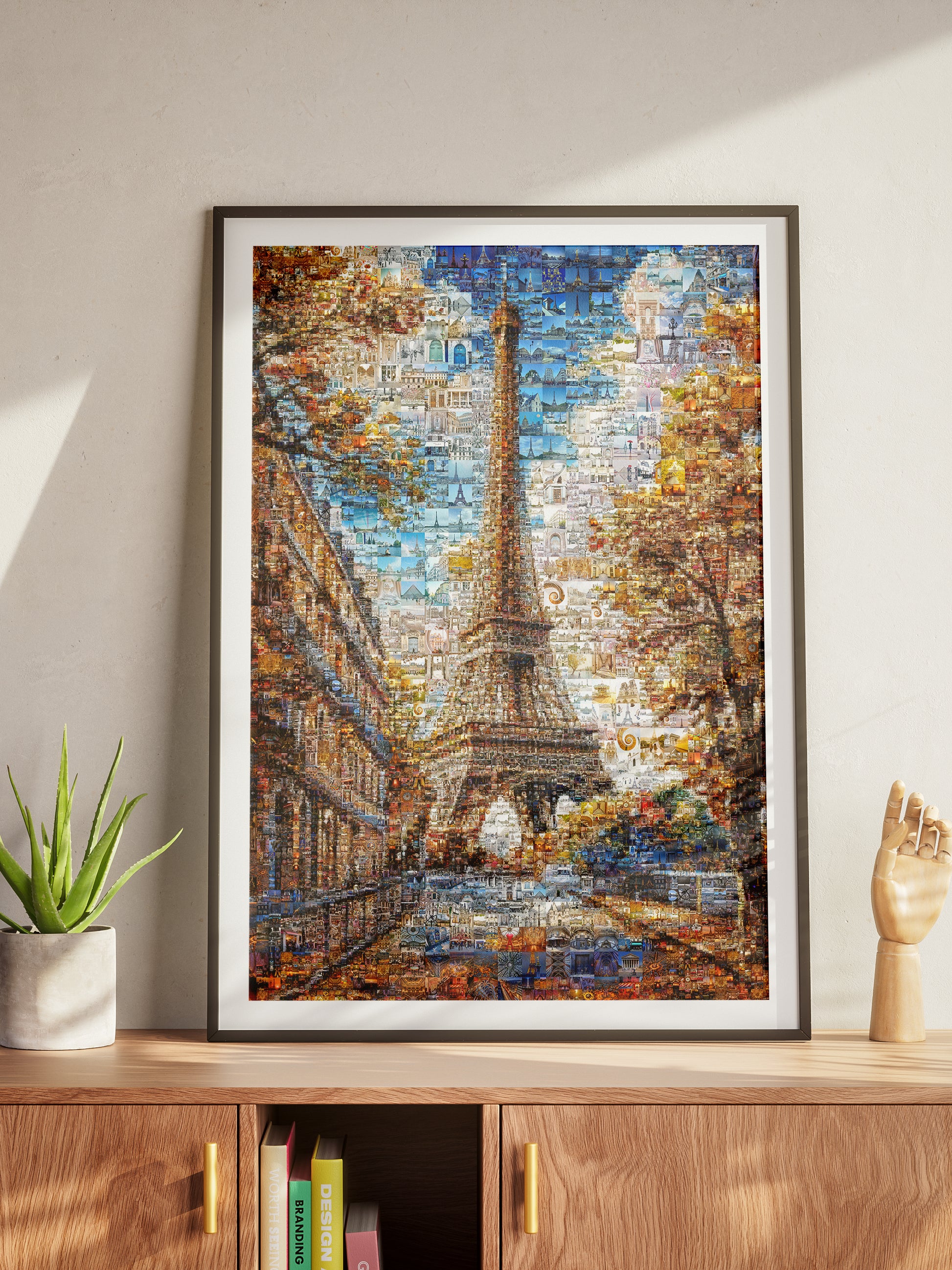 Stunning Paris Mosaic Artwork - Eiffel Tower Collage Print for Home or Office Decor AtelierMosaics