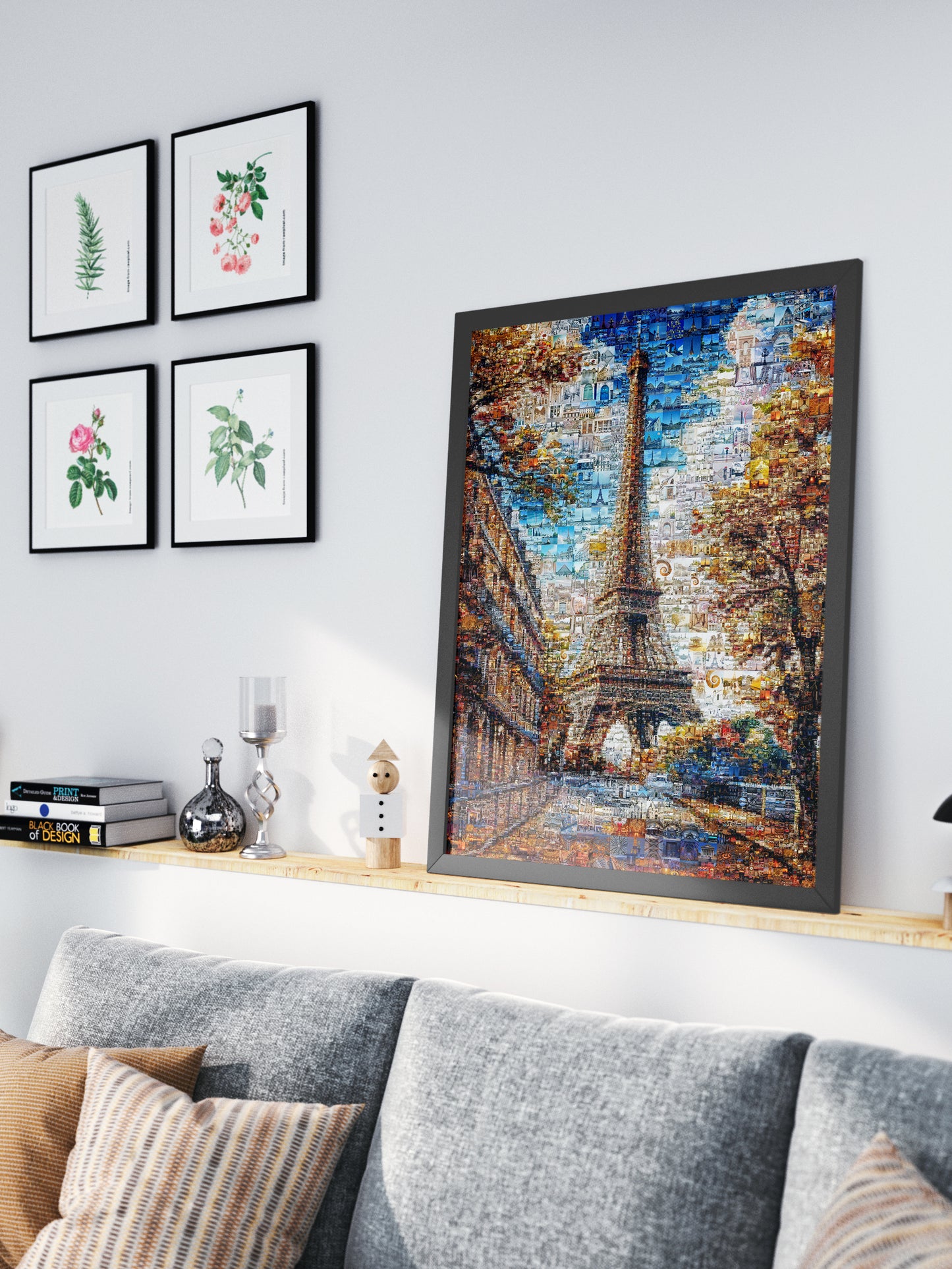 Stunning Paris Mosaic Artwork - Eiffel Tower Collage Print for Home or Office Decor AtelierMosaics
