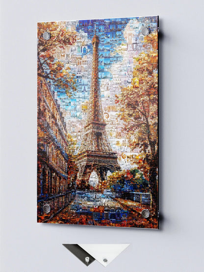 Stunning Paris Mosaic Artwork - Eiffel Tower Collage Print for Home or Office Decor AtelierMosaics