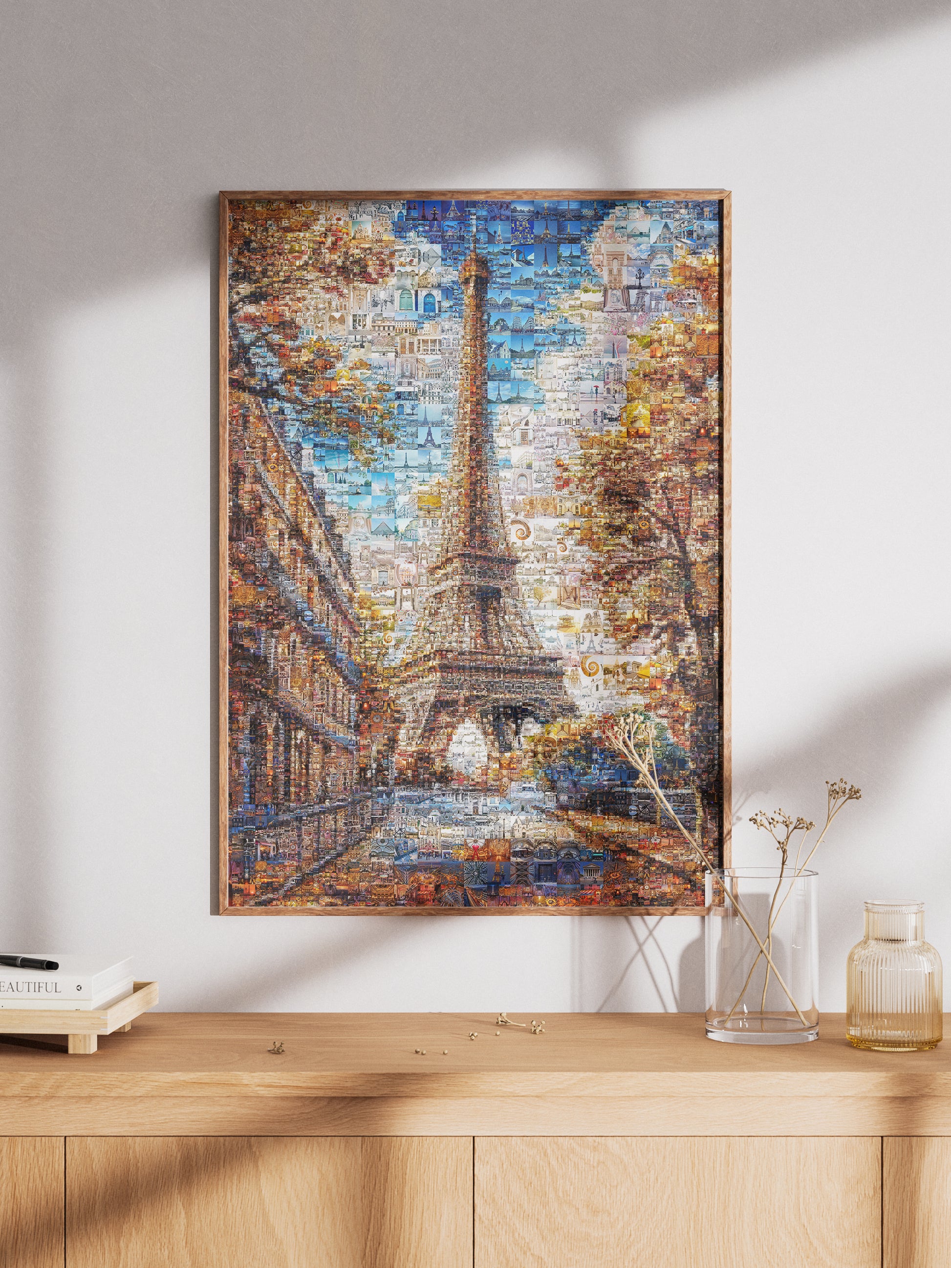 Stunning Paris Mosaic Artwork - Eiffel Tower Collage Print for Home or Office Decor AtelierMosaics