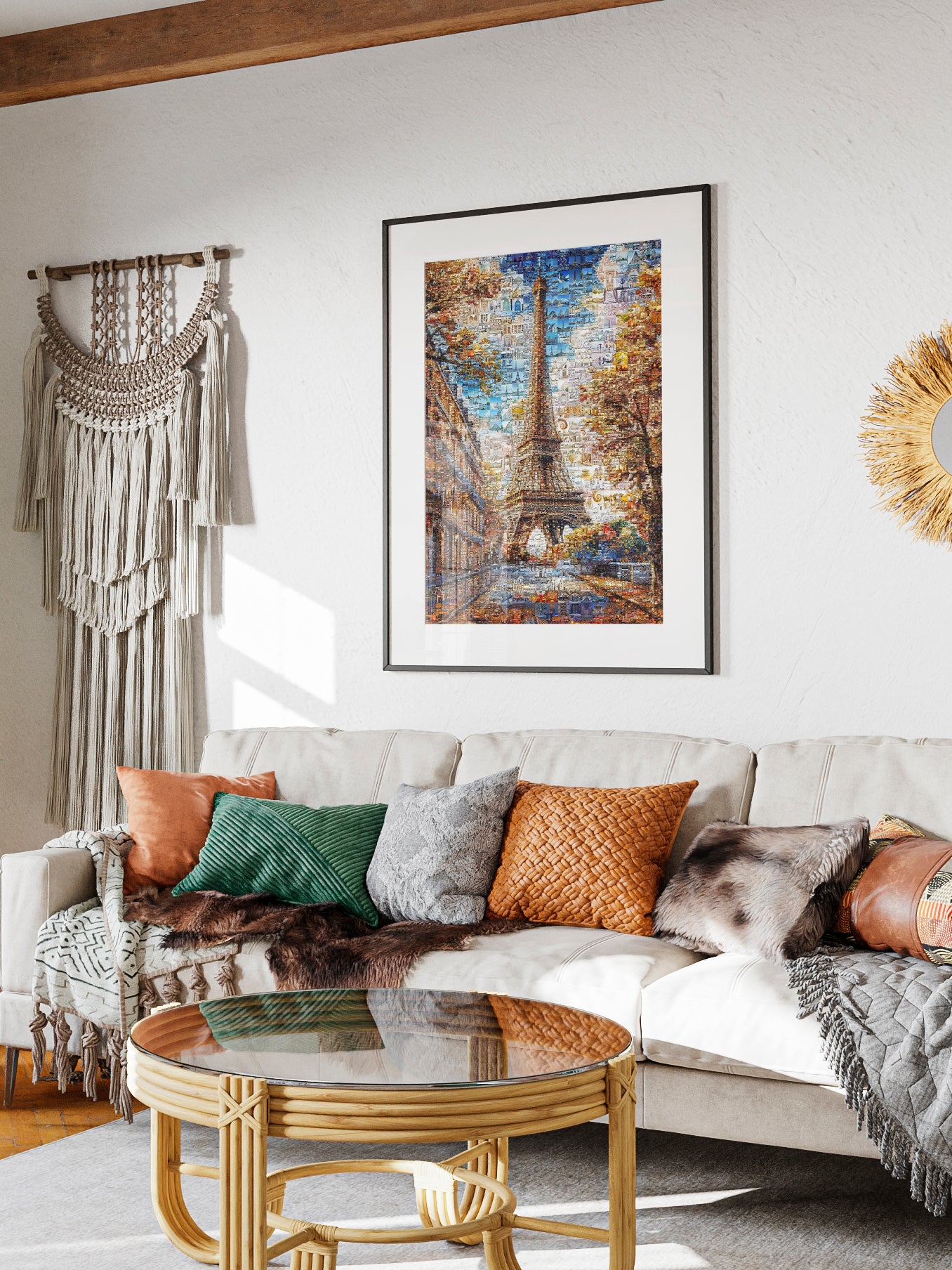 Stunning Paris Mosaic Artwork - Eiffel Tower Collage Print for Home or Office Decor AtelierMosaics