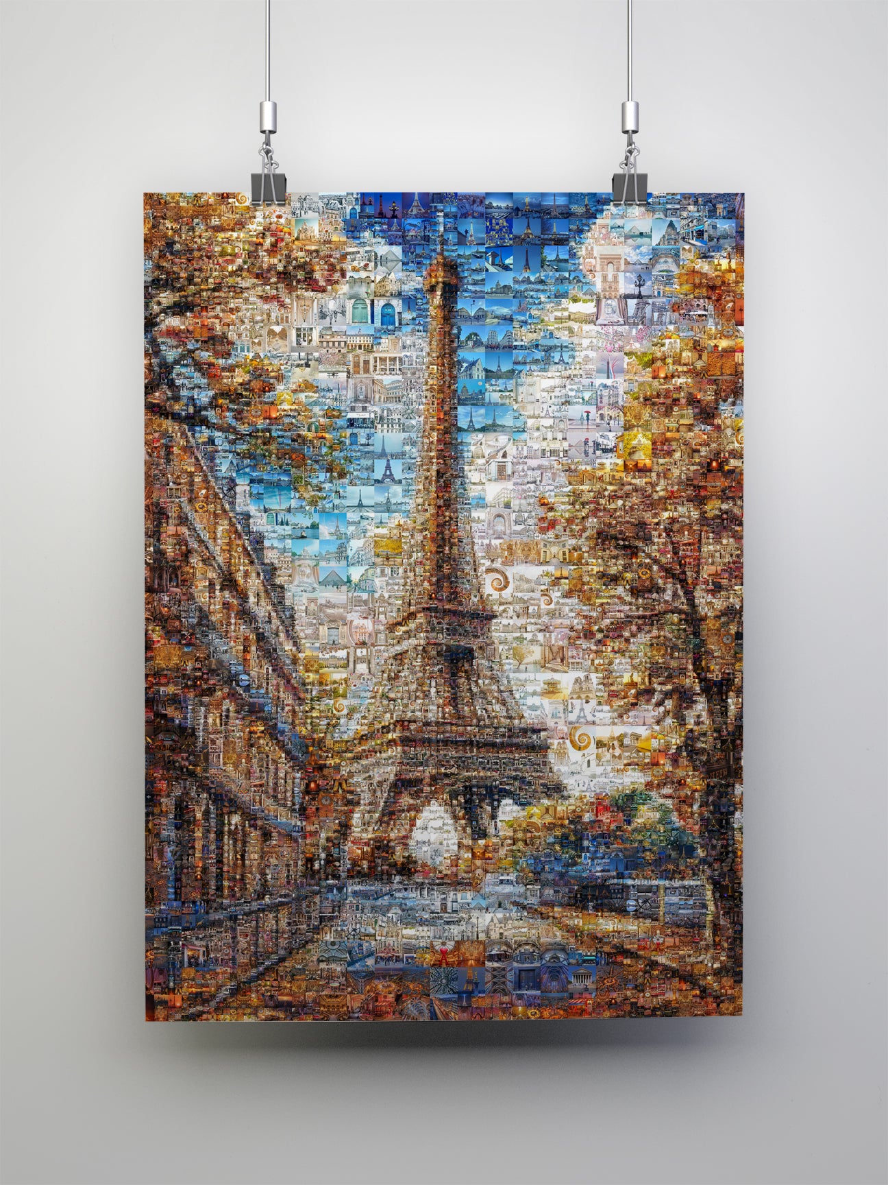 Stunning Paris Mosaic Artwork - Eiffel Tower Collage Print for Home or Office Decor AtelierMosaics