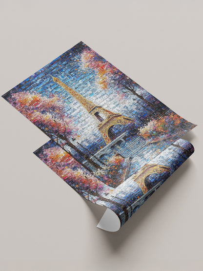Stunning Paris Mosaic Artwork Featuring the Eiffel Tower - Perfect for Home Decor AtelierMosaics