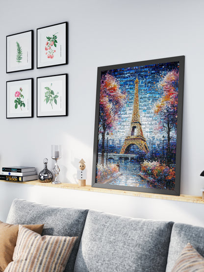 Stunning Paris Mosaic Artwork Featuring the Eiffel Tower - Perfect for Home Decor AtelierMosaics