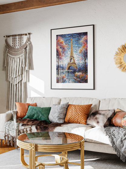 Stunning Paris Mosaic Artwork Featuring the Eiffel Tower - Perfect for Home Decor AtelierMosaics