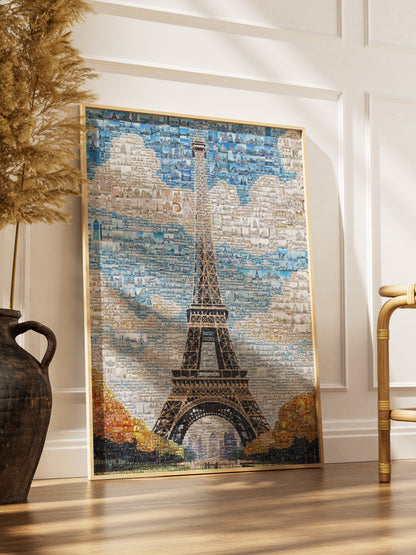 Stunning Paris Mosaic Artwork - Iconic Eiffel Tower and Cityscape Decor AtelierMosaics