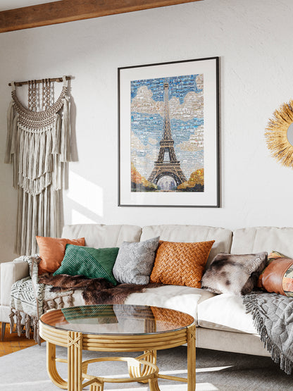 Stunning Paris Mosaic Artwork - Iconic Eiffel Tower and Cityscape Decor AtelierMosaics
