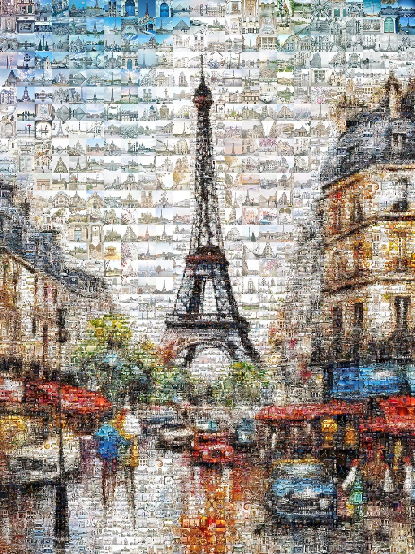 Stunning Paris Mosaic Art - Captivating Artwork Featuring Iconic Eiffel Tower and Parisian Landmarks AtelierMosaics