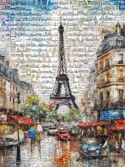 Stunning Paris Mosaic Art - Captivating Artwork Featuring Iconic Eiffel Tower and Parisian Landmarks AtelierMosaics