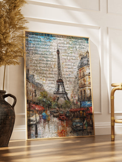 Stunning Paris Mosaic Art - Captivating Artwork Featuring Iconic Eiffel Tower and Parisian Landmarks AtelierMosaics