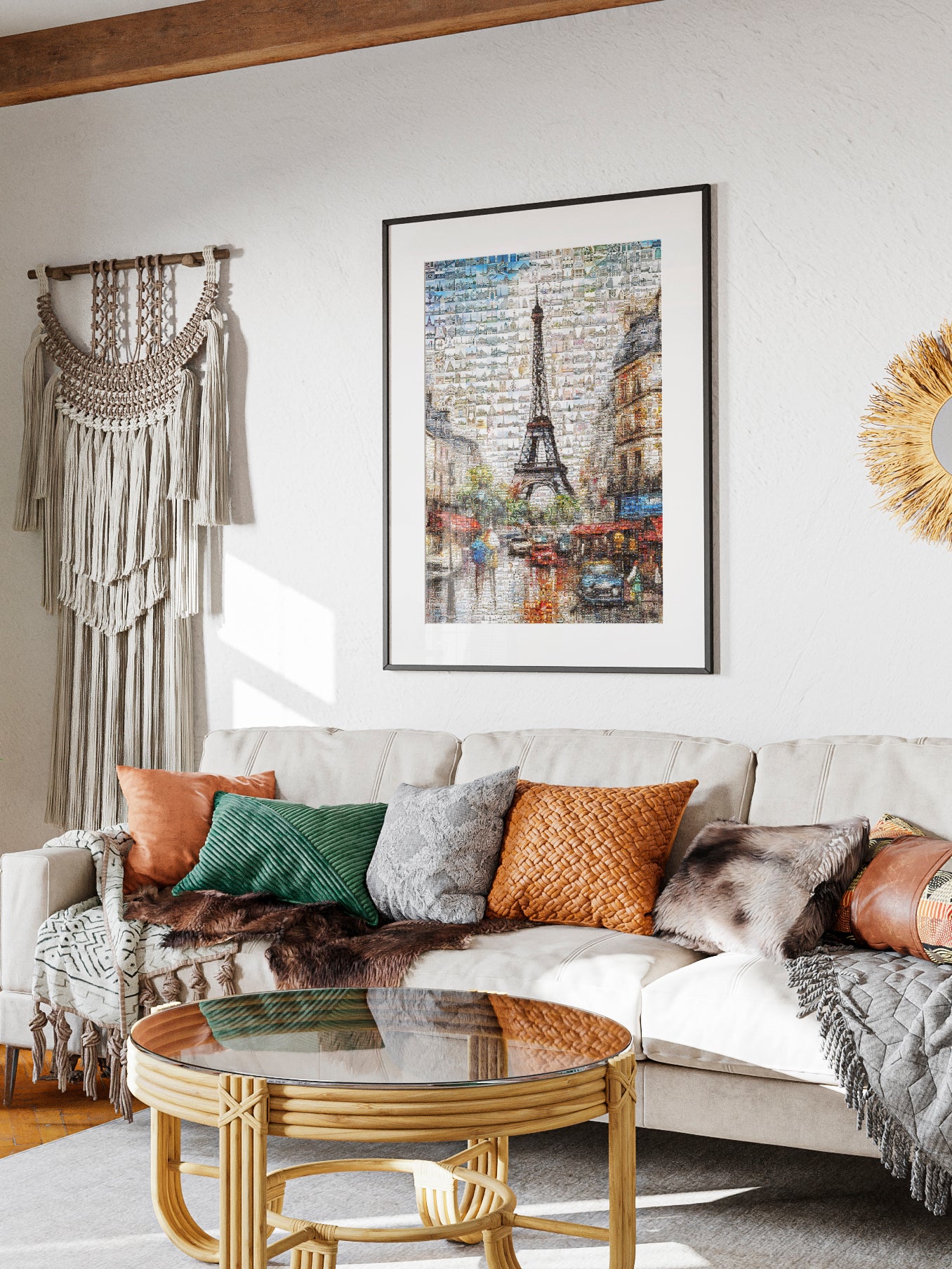 Stunning Paris Mosaic Art - Captivating Artwork Featuring Iconic Eiffel Tower and Parisian Landmarks AtelierMosaics