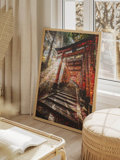 Fushimi Inari Path – Kyoto Torii Mosaic Wall Art - AtelierMosaics