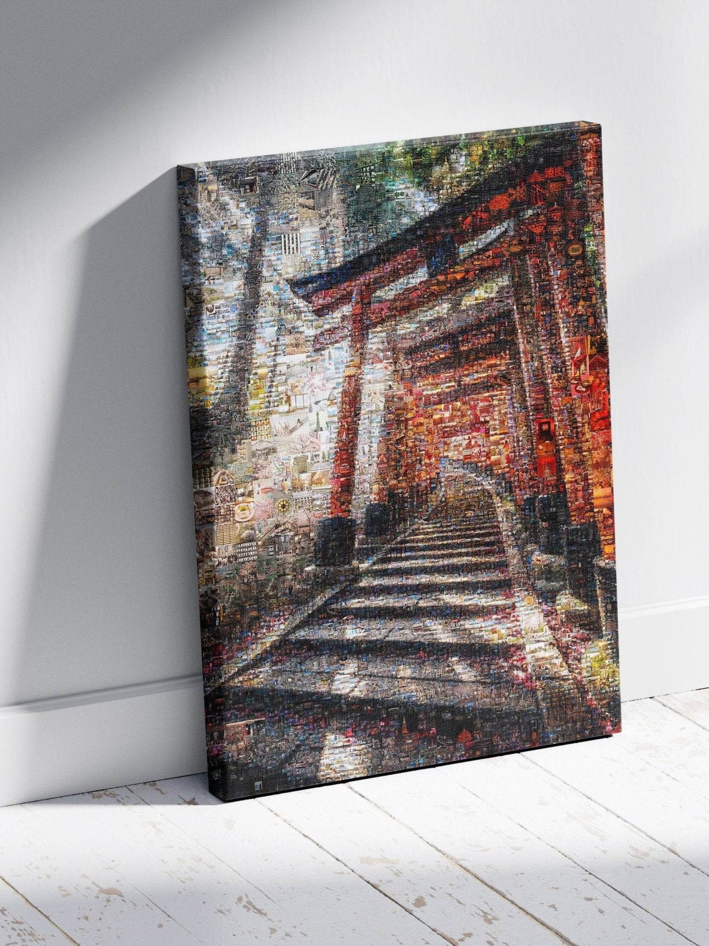 Fushimi Inari Path – Kyoto Torii Mosaic Wall Art - AtelierMosaics