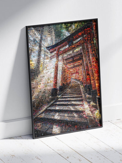 Fushimi Inari Path – Kyoto Torii Mosaic Wall Art - AtelierMosaics