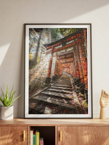Fushimi Inari Path – Kyoto Torii Mosaic Wall Art - AtelierMosaics