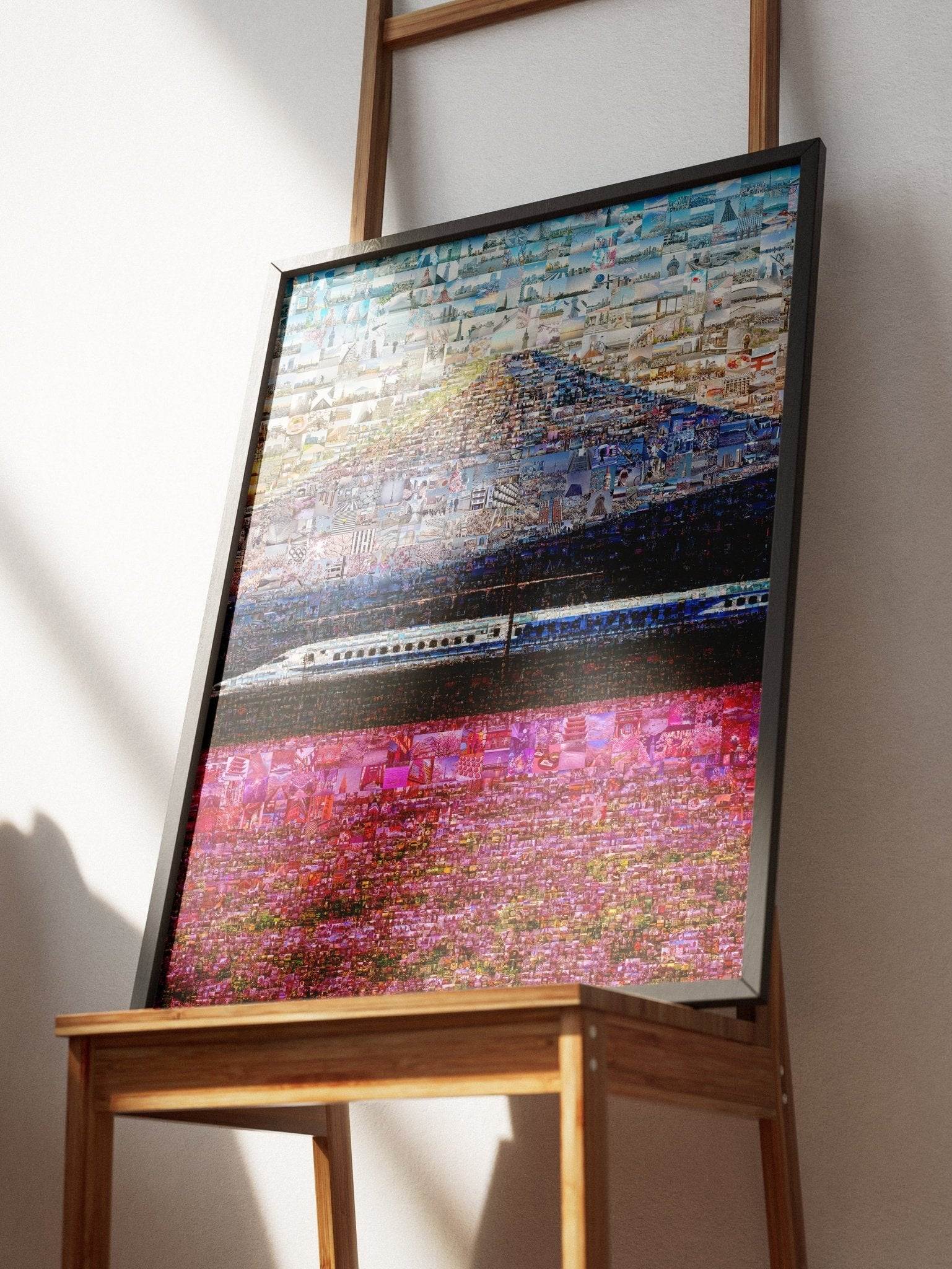 Tokyo Mosaic Art — Shinkansen Train Passing Mount Fuji - AtelierMosaics