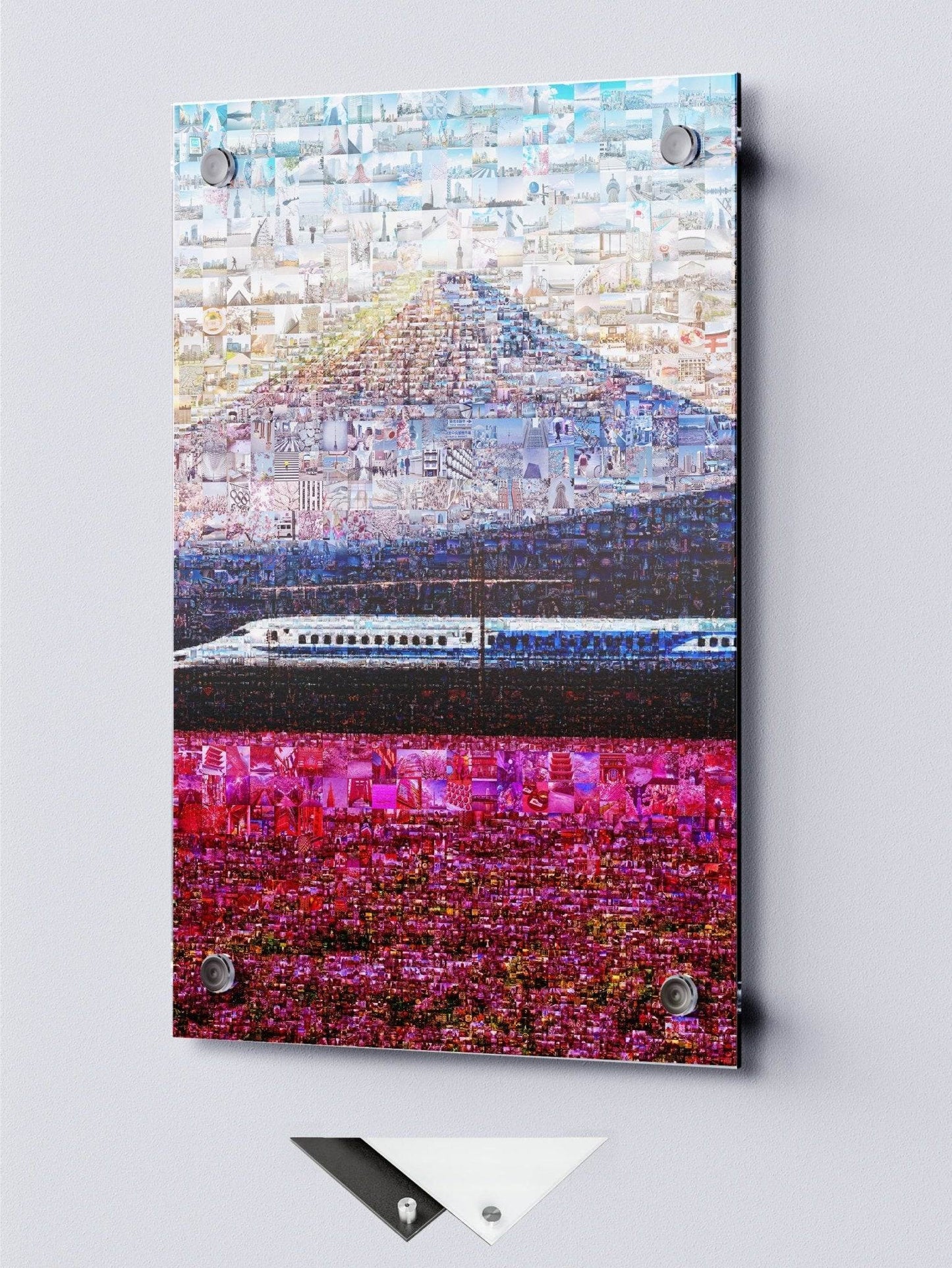Tokyo Mosaic Art — Shinkansen Train Passing Mount Fuji - AtelierMosaics