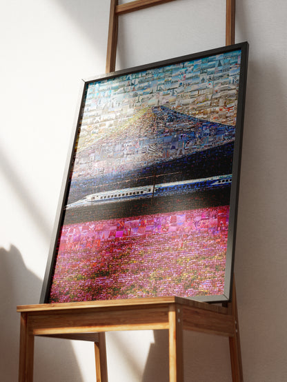 Tokyo Mosaic Art — Shinkansen Train Passing Mount Fuji AtelierMosaics