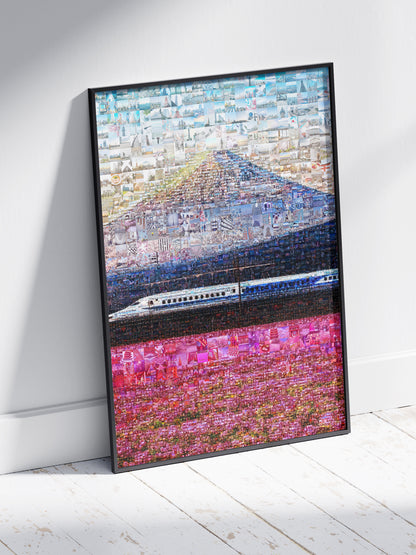 Tokyo Mosaic Art — Shinkansen Train Passing Mount Fuji AtelierMosaics