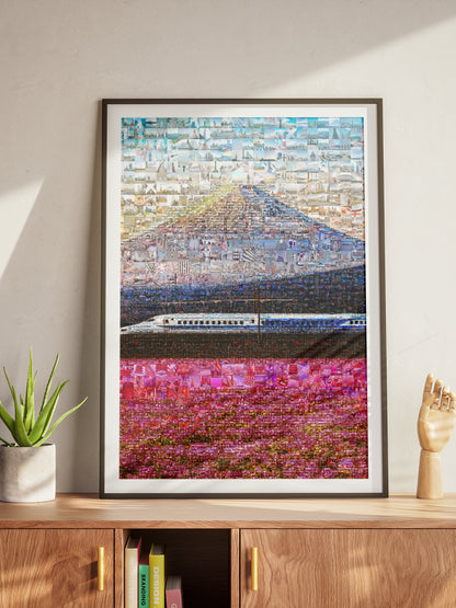 Tokyo Mosaic Art — Shinkansen Train Passing Mount Fuji AtelierMosaics
