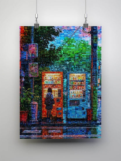 Tokyo Vending Night – Japanese Mosaic Wall Art AtelierMosaics