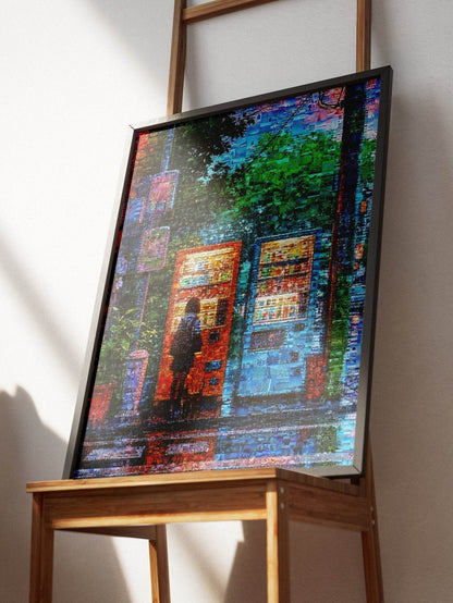 Tokyo Vending Night – Japanese Mosaic Wall Art - AtelierMosaics