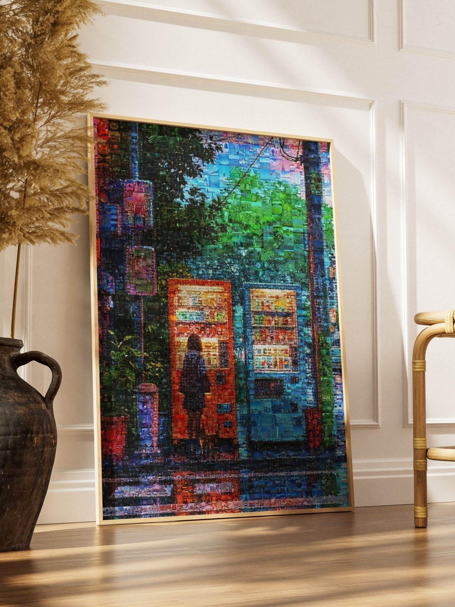Tokyo Vending Night – Japanese Mosaic Wall Art - AtelierMosaics