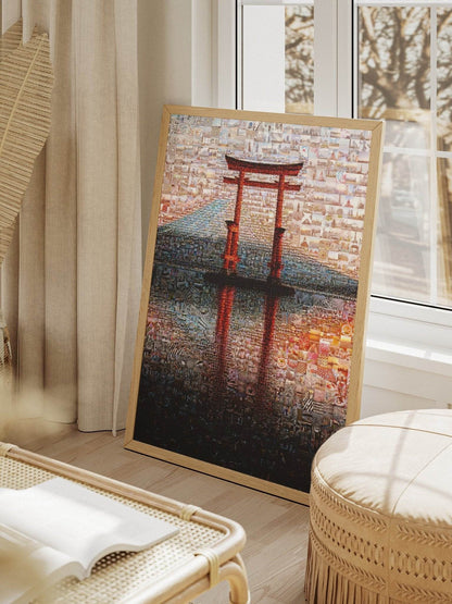 Torii Gate Reflection – Japanese Mosaic Wall Art - AtelierMosaics