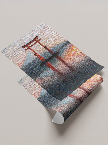 Torii Gate Reflection – Japanese Mosaic Wall Art - AtelierMosaics