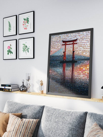 Torii Gate Reflection – Japanese Mosaic Wall Art - AtelierMosaics