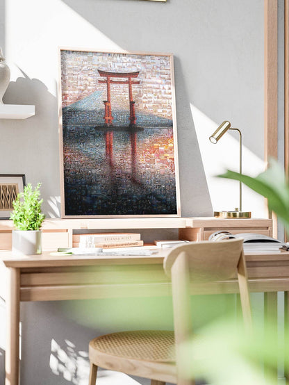 Torii Gate Reflection – Japanese Mosaic Wall Art - AtelierMosaics
