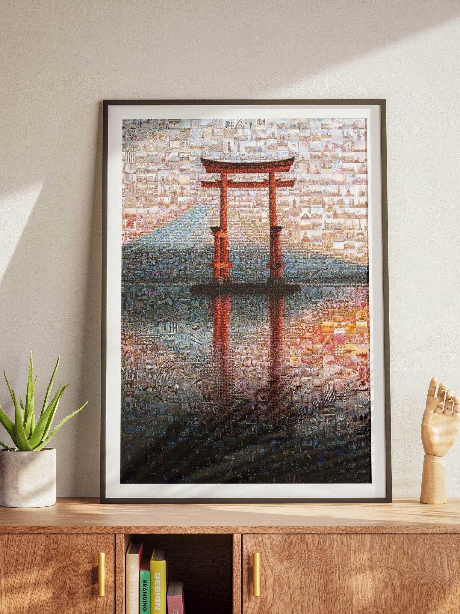 Torii Gate Reflection – Japanese Mosaic Wall Art - AtelierMosaics